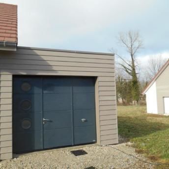 Extension garage ossature bois bardage composite